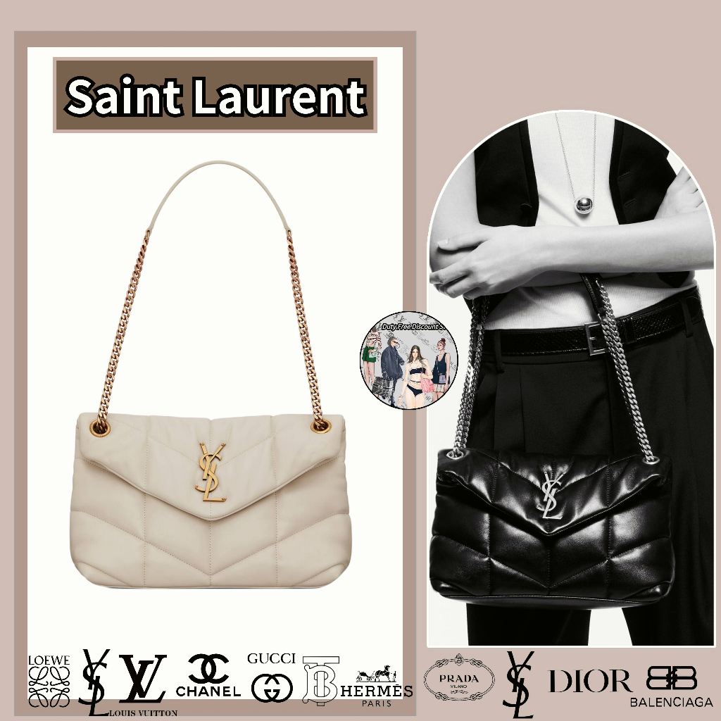 YSL Saint Laurent/PUFFER túi xách da cừu chần nhỏ/túi nữ/túi xách/phong cách mới nhất