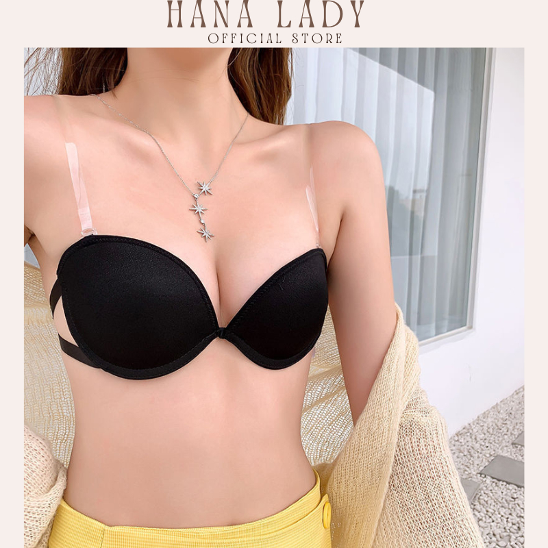 Áo lót nữ nâng ngực có gọng chất su mịn tích hợp silicon chống tuột HanaLadyStore A04