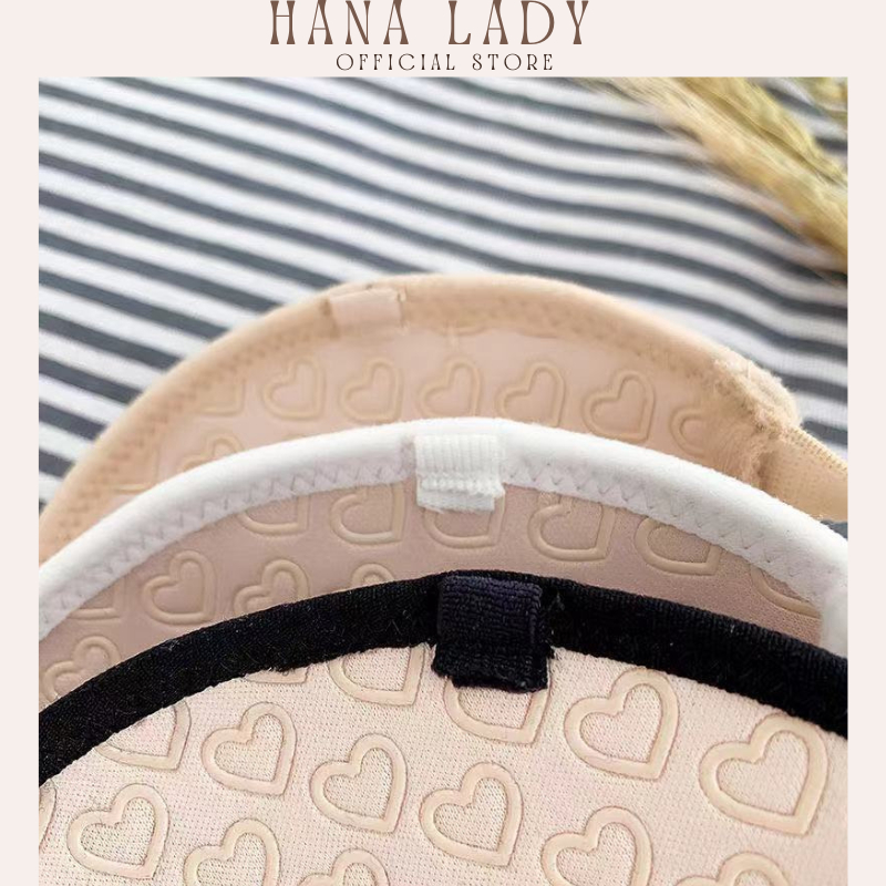 Áo lót nữ nâng ngực có gọng chất su mịn tích hợp silicon chống tuột HanaLadyStore A04