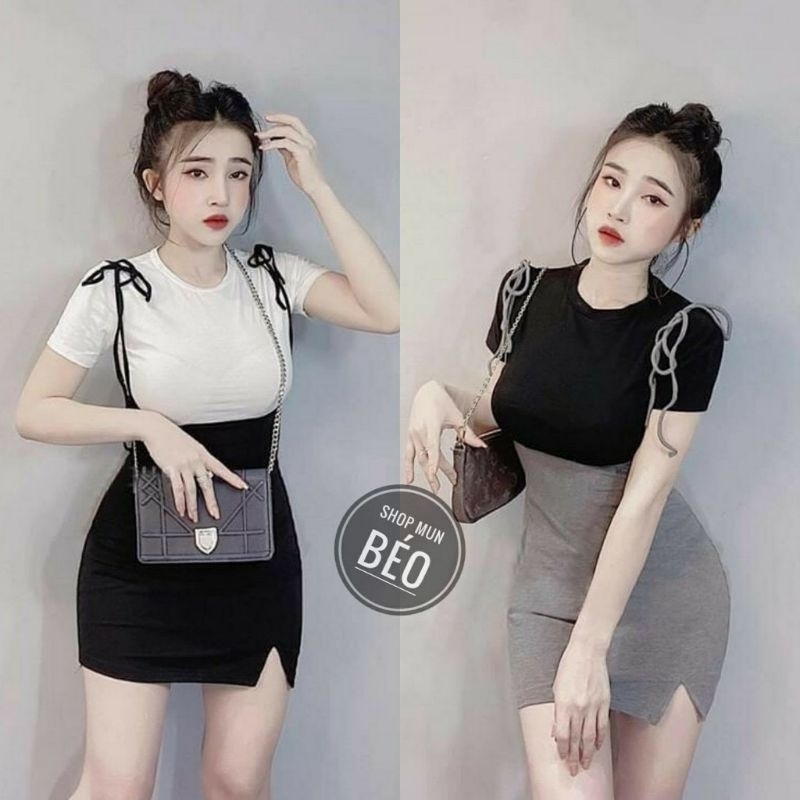 SÉT ÁO VÁY ÔM BODY KIỂU YẾM SIÊUU XINHH SET09