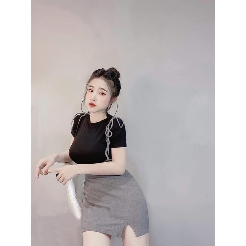 SÉT ÁO VÁY ÔM BODY KIỂU YẾM SIÊUU XINHH SET09