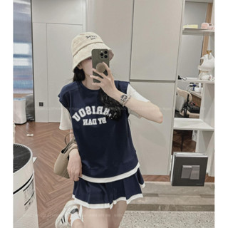 SÉT ÁO THAN PHỐI TAY TRẮNG CV XẾP LY CHO NỮ