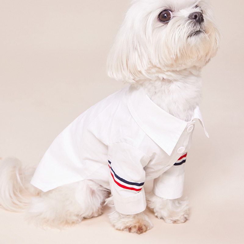 Áo sơ mi trắng đen T.B sang chảnh cho chó mèo