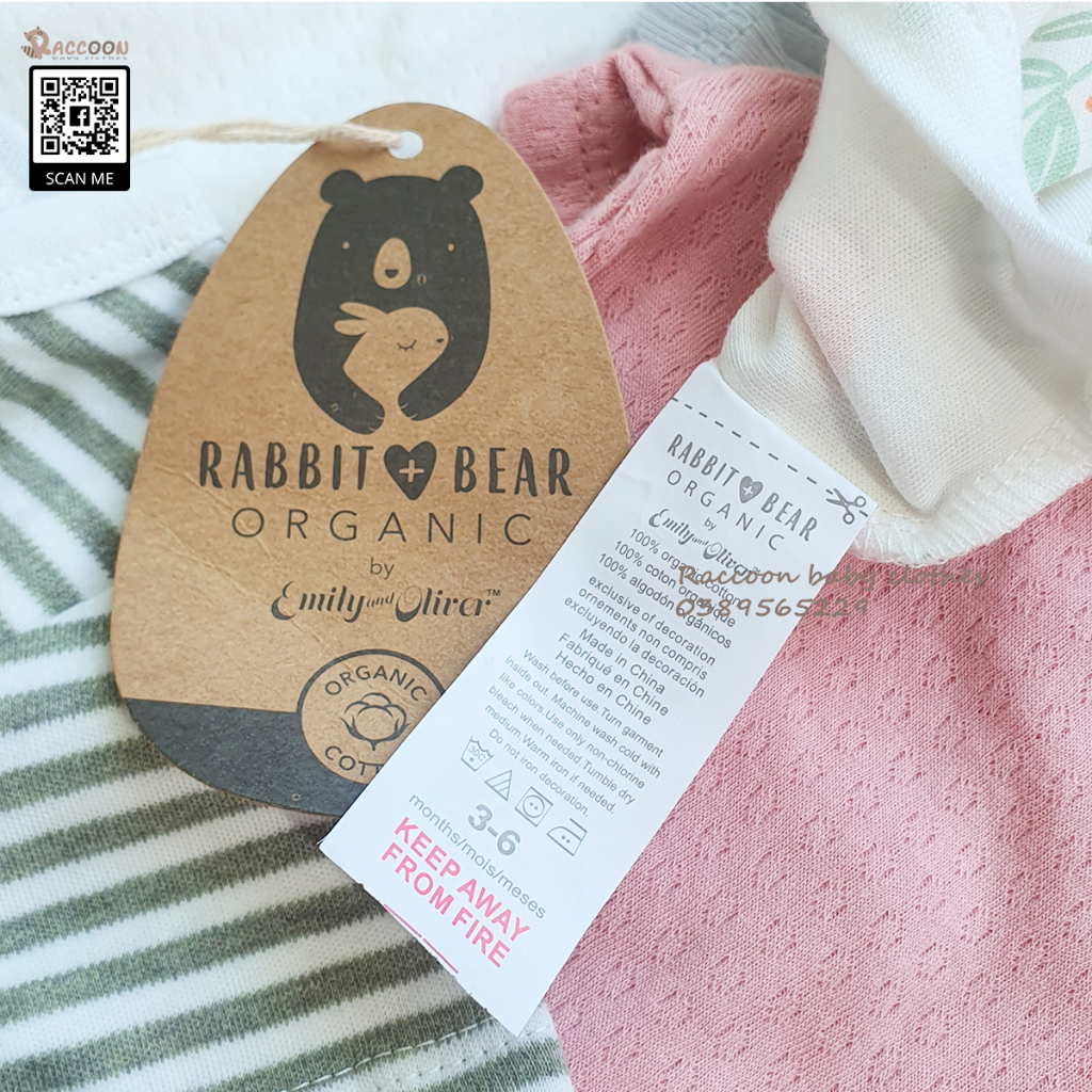 Bộ đồ liền thân tay ngắn Cotton Organic body chip bodysuit bé trai bé gái