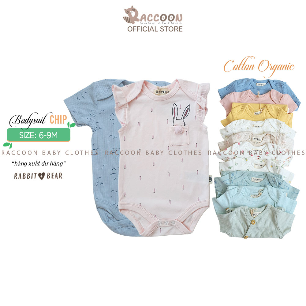 Bộ đồ liền thân tay ngắn Cotton Organic body chip bodysuit bé trai bé gái