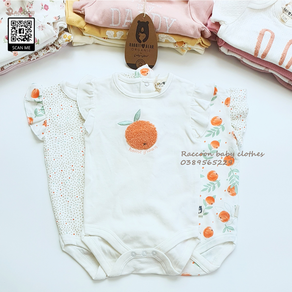Bộ đồ liền thân tay ngắn Cotton Organic body chip bodysuit bé trai bé gái