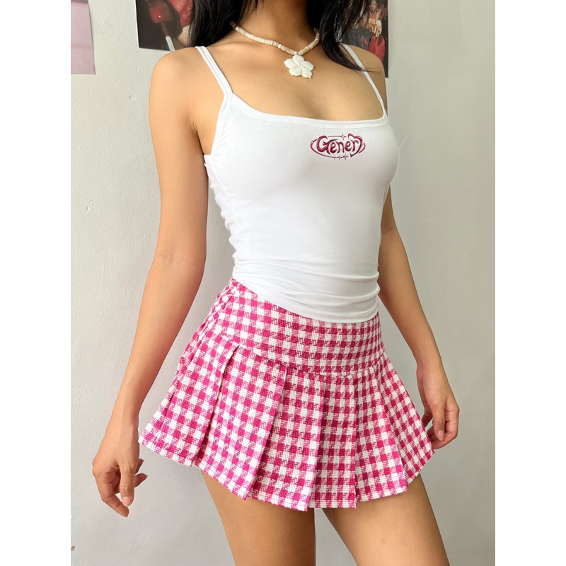 GENER | Áo hai dây logo Gener - Gener Tank In White - Y2K Style