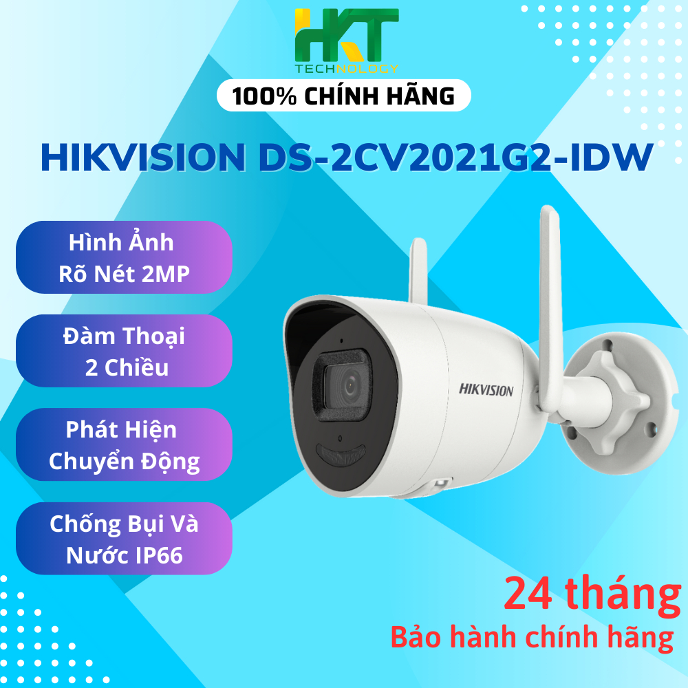 Camera Hikvision IP Wifi Ngoài Trời DS-2CV2021G2-IDW Đàm Thoại 2 Chiều - HKT STORE
