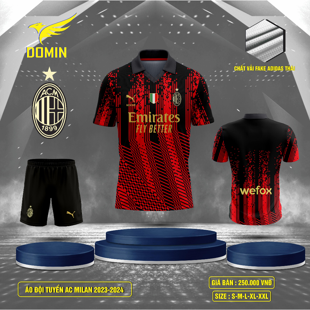 Set Áo Bóng Đá Câu Lạc Bộ AC Milan - Áo Đá Banh Hàng Thái