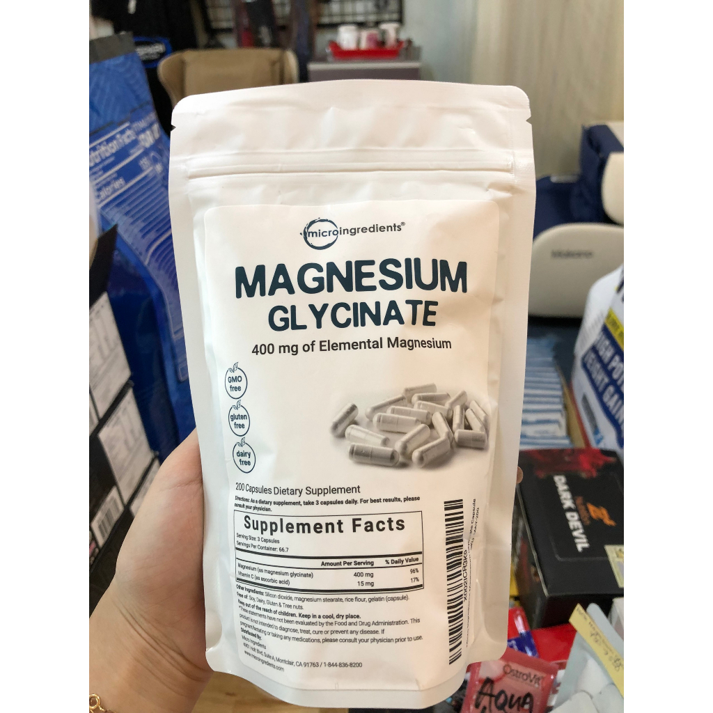 MICRO INGREDIENTS MAGNESIUM GLYCINATE - VITAMIN KHOÁNG CHẤT-  WSPT 200V