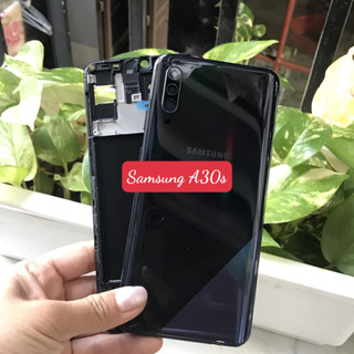 Bộ vỏ sườn samsung A30s zin (gồm lưng,khung xương,nút bấm,kính camera)