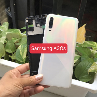 Bộ vỏ sườn samsung A30s zin (gồm lưng,khung xương,nút bấm,kính camera)