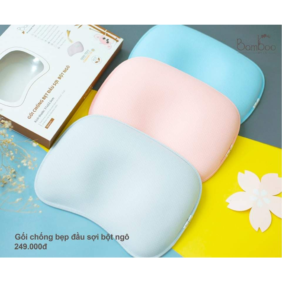 [Mã BMTTC60K giảm đến 60K đơn 50K] Gối sợi bột ngô cho trẻ từ sơ sinh đến 6 tháng little love