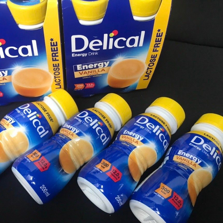 Thùng 24 chai Sữa Delical Lactose Free Energy Drink - DD từ Pháp cho BN suy dinh dưỡng, hồi phục sau bệnh, sau phẫu thuậ
