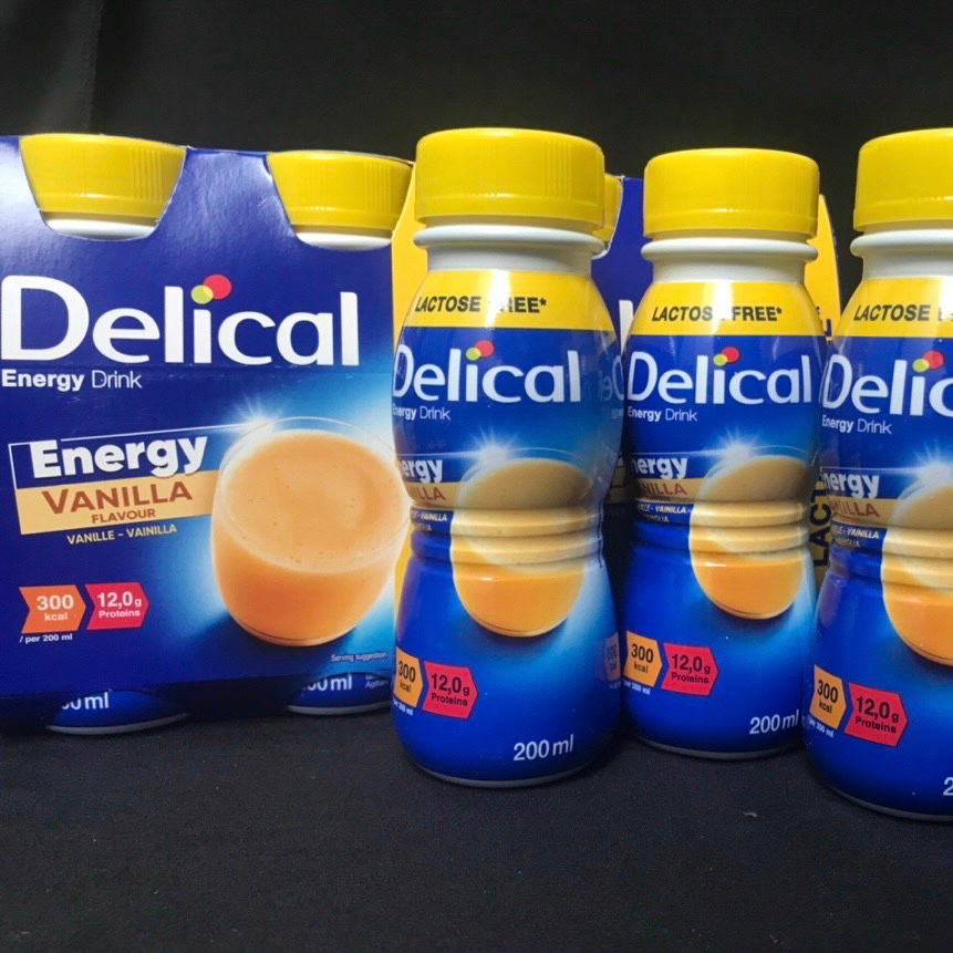 Thùng 24 chai Sữa Delical Lactose Free Energy Drink - DD từ Pháp cho BN suy dinh dưỡng, hồi phục sau bệnh, sau phẫu thuậ
