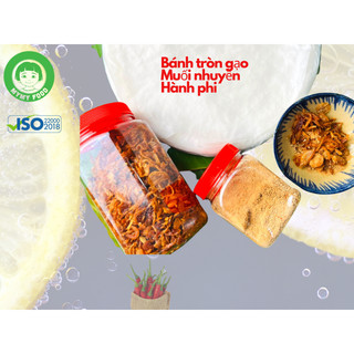 Combo 400g bánh tráng phơi sương kèm muối ruốc, muối chanh, muối nhuyễn, hành phi thơm ngon MCBTG400T01 - My My Food