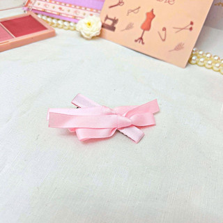 Sumire Store Kẹp tóc KE-032 nhỏ nơ đôi hồng phấn
