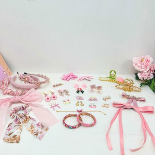 Sumire Store Kẹp tóc KE-032 nhỏ nơ đôi hồng phấn