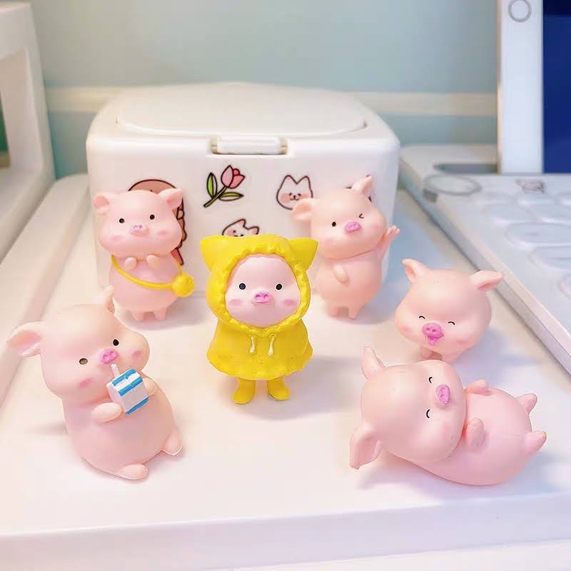 Mô hình heo hồng mini trang trí tiểu cảnh, bàn làm việc, bàn học giá rẻ