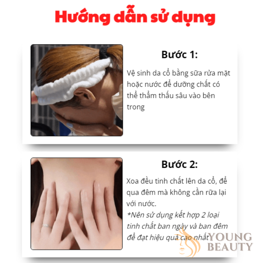 Tinh chất mỡ trăn trẻ hóa da vùng cổ TWG - Kem dưỡng cổ tái tạo, phục hồi phần da có nếp nhăn - YOUNG BEAUTY