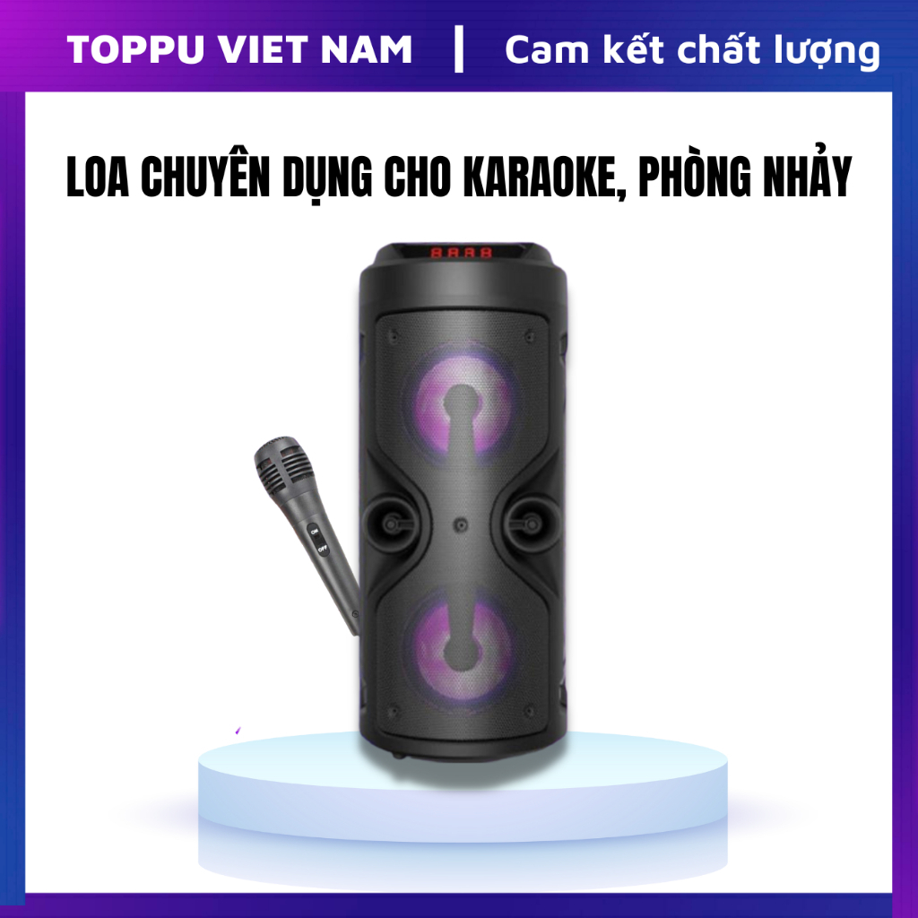 Loa Bluetooth chuyên dụng cho hát Karaoke, phòng nhảy, âm thanh cực lớn, tặng kèm Mic hát