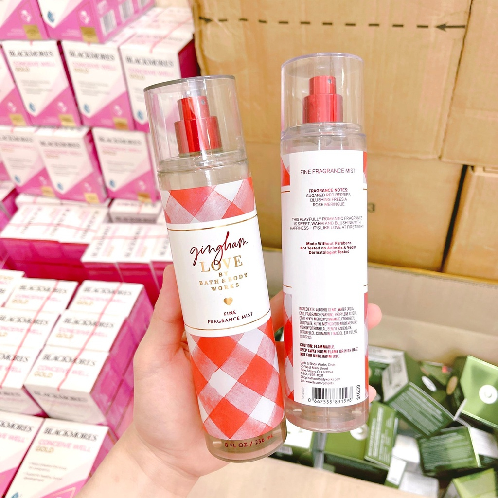 GINGHAM Xịt thơm Bodymist GIÁ RẺ 3 Mùi Gingham LOVE - NHŨ - KO NHŨ