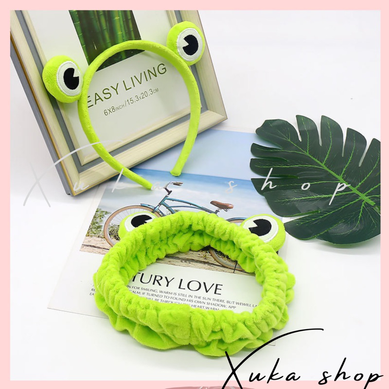 Cài ếch xanh cute, cài tóc cho nữ, băng đô rửa mặt, phụ kiện tóc Hàn Quốc