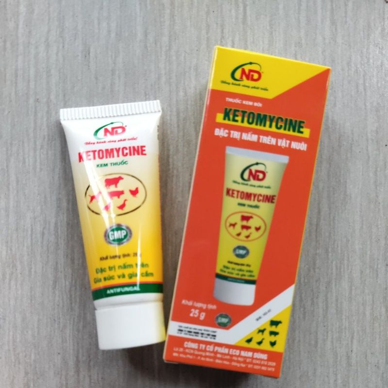 Kem Bôi Nấm Trên Chó Mèo mọi lứa tuổi, Gia Súc Và Gia Cầm an toàn lành tính Ketomycine