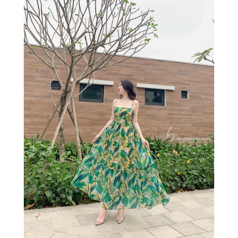 Đầm xoè 2 dây voan hoa đi biển dễ thương có lót trong TRIPBLE T DRESS - Free size dưới 54kg -MS08H