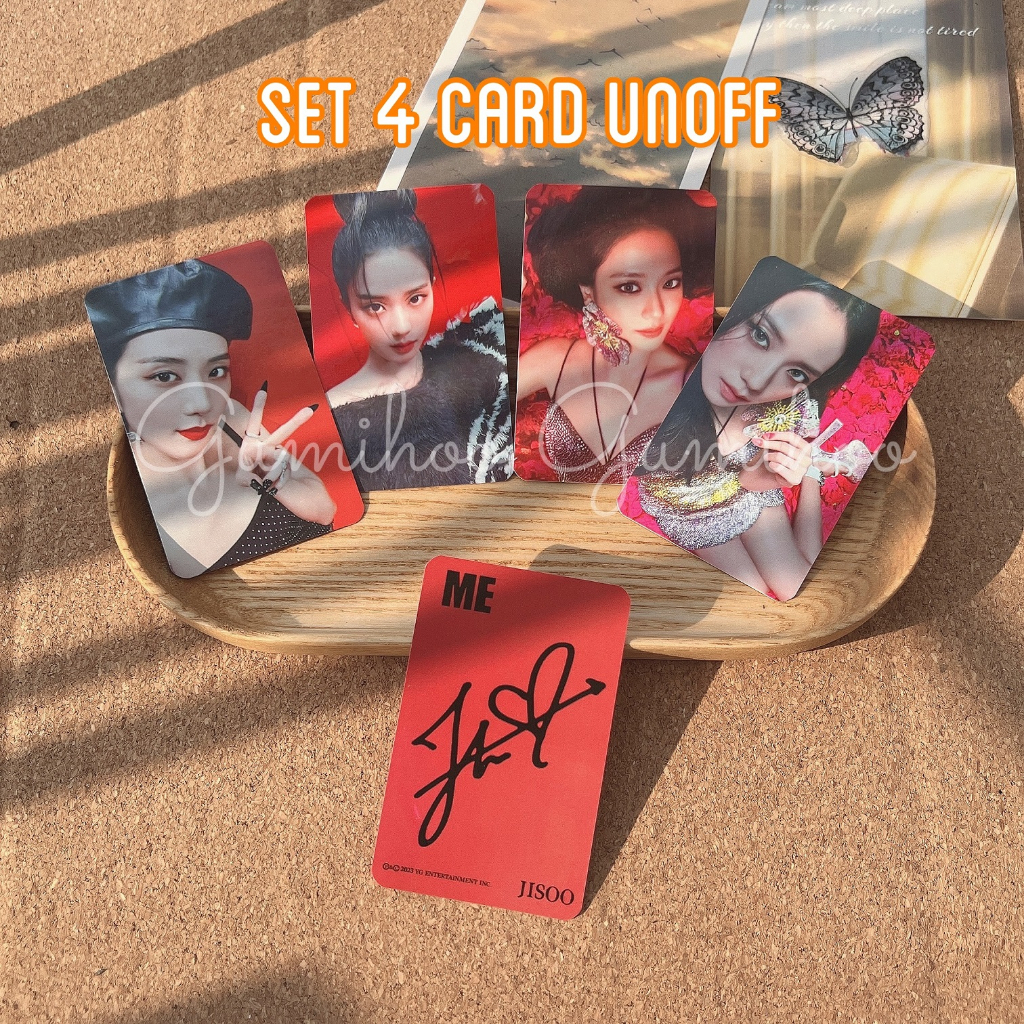 Set 4 Photo Card Unoff bo góc cán 2 mặt Jisoo Rosé Lisa Jennie Album Blackpink Fansign Gumihoo