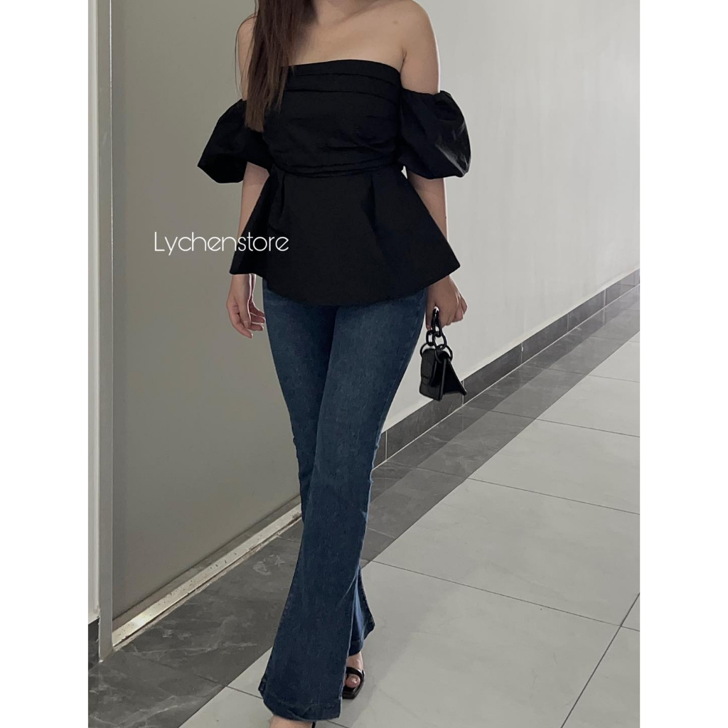 𝐋𝐘𝐂𝐇𝐄𝐍- Quần loe chất jean co dãn Lychen