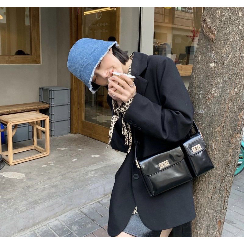 Mũ bucket Denim cao cấp chống nắng, nón vành tròn nhẹ thoáng phong cách Ulzzang Hot Trend hè 2023