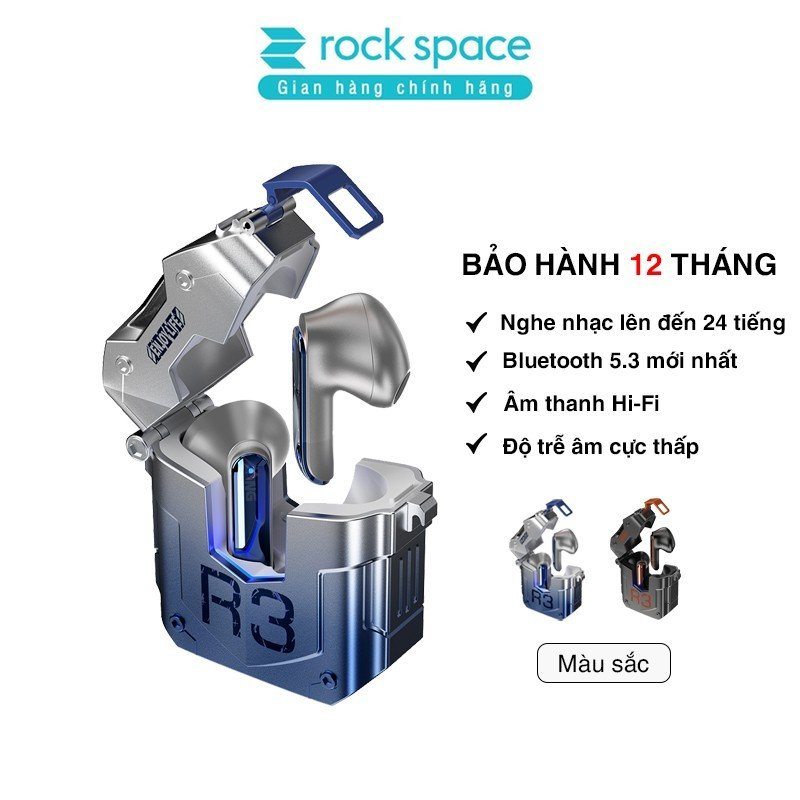 Tai nghe bluetooth không dây nhét tai TWS Rockspace Steampunk R3 nghe nhạc lên đến 24h hàng chính hãng bảo hành 12 tháng