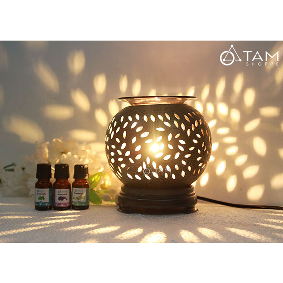 [LOẠI 1 - TẶNG BÓNG ĐÈN] Đèn xông tinh dầu gốm T0009