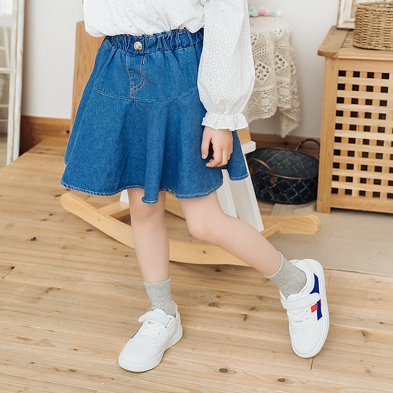 Set 4 đôi tất gân cao cổ cho bé phối màu phong cách vintage thời trang màu trơn