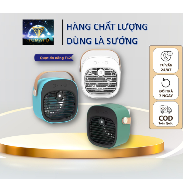 Quạt điều hoà mini để bàn, quạt hơi nước phun sương sạc tích điện 3 tốc độ gió,bảo hành 6 tháng - Tomatobrand
