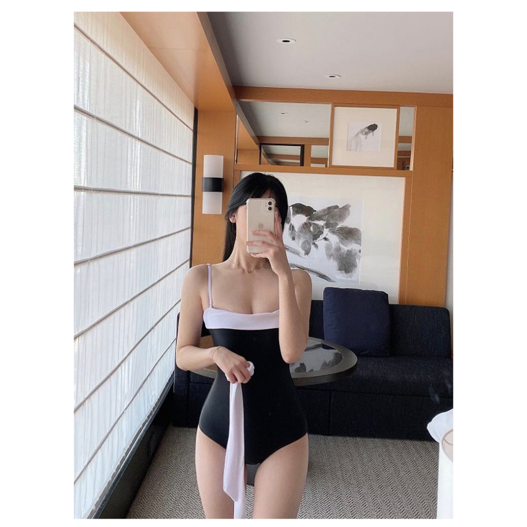 Bikini đồ bơi nữ 1 mảnh liền thân nơ eo tháo rời