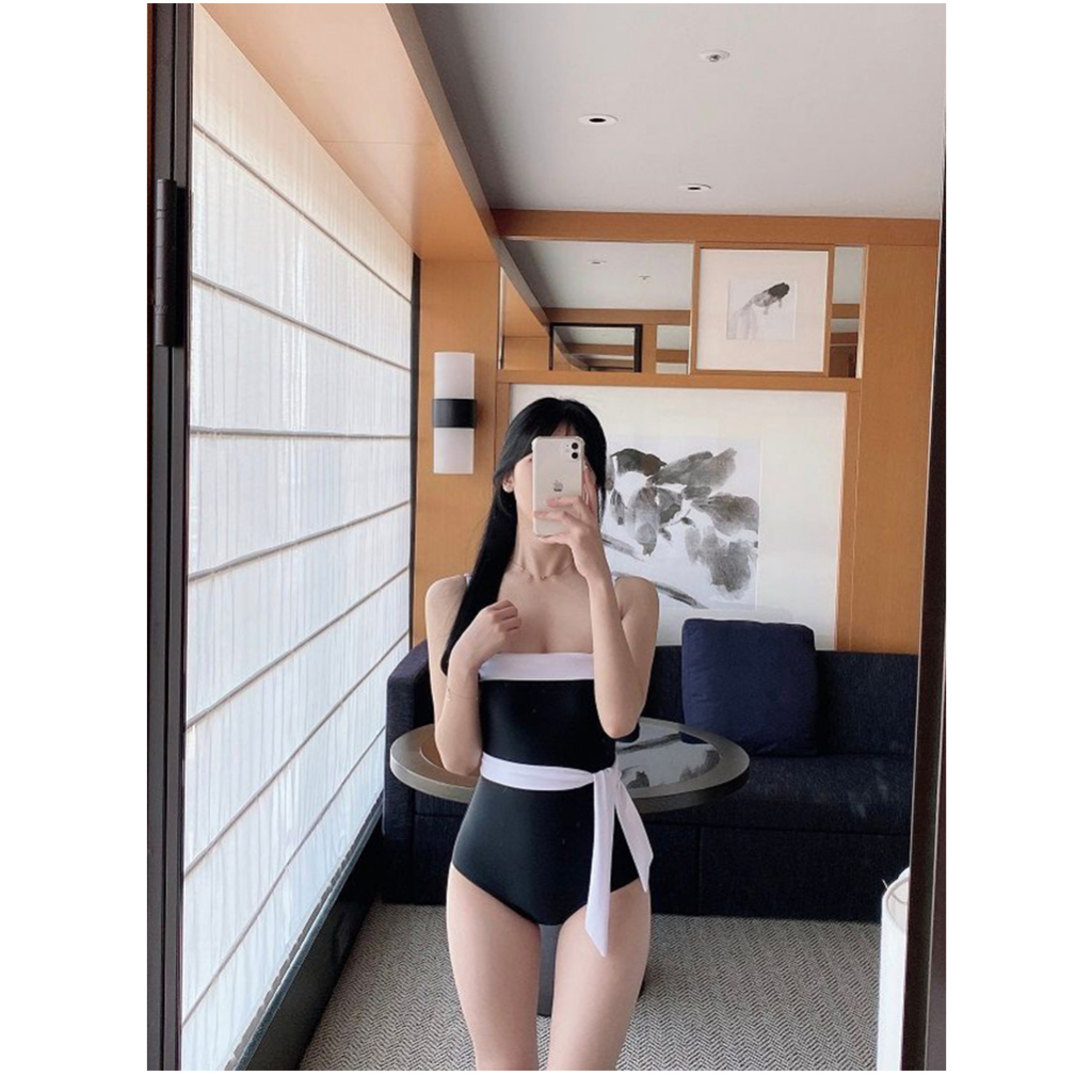 Bikini đồ bơi nữ 1 mảnh liền thân nơ eo tháo rời