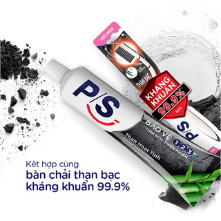Thanh lý Combo Kem đánh răng PS than hoạt tính 230g tặng bàn chải PS than bạc date 12/2022