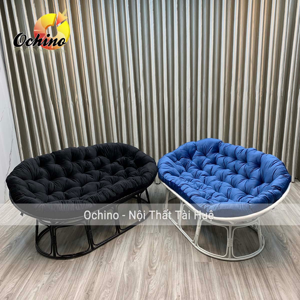 Ghế Thư Giãn, Ghế Lười Thư Giãn Papasan Nhựa Giả Mây Dành Cho 2 Người Sang Chảnh (Hàng Sẵn)