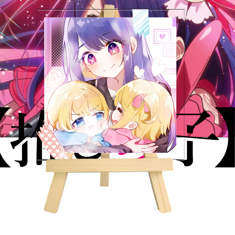Tranh kính Oshi no Ko, anime Đứa Con Của Thần Tượng nhân vật Ai Hoshino, Aquamarine, Ruby, Kana, Akane