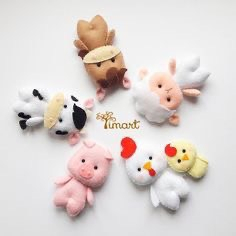Con thú treo nôi, cũi rời bằng vải nỉ handmade