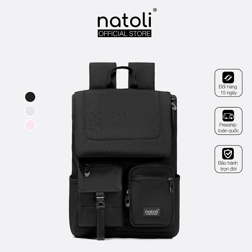 Balo laptop 15 6 inch thương hiệu NATOLI, Cặp đi học nam nhiều ngăn chống sốc chống nước tốt - Global Backpack B8 | BigBuy360 - bigbuy360.vn