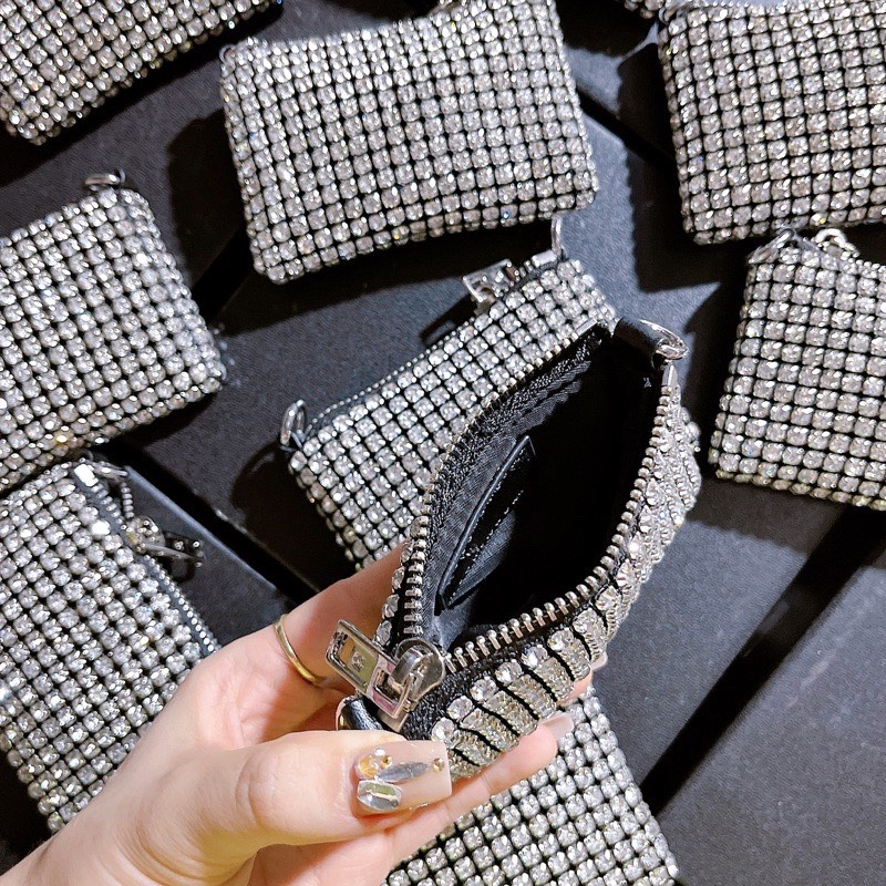 Túi ví mini wang đá size 11cm kèm 2 dây đeo chéo loại đẹp hàng Quảng Châu