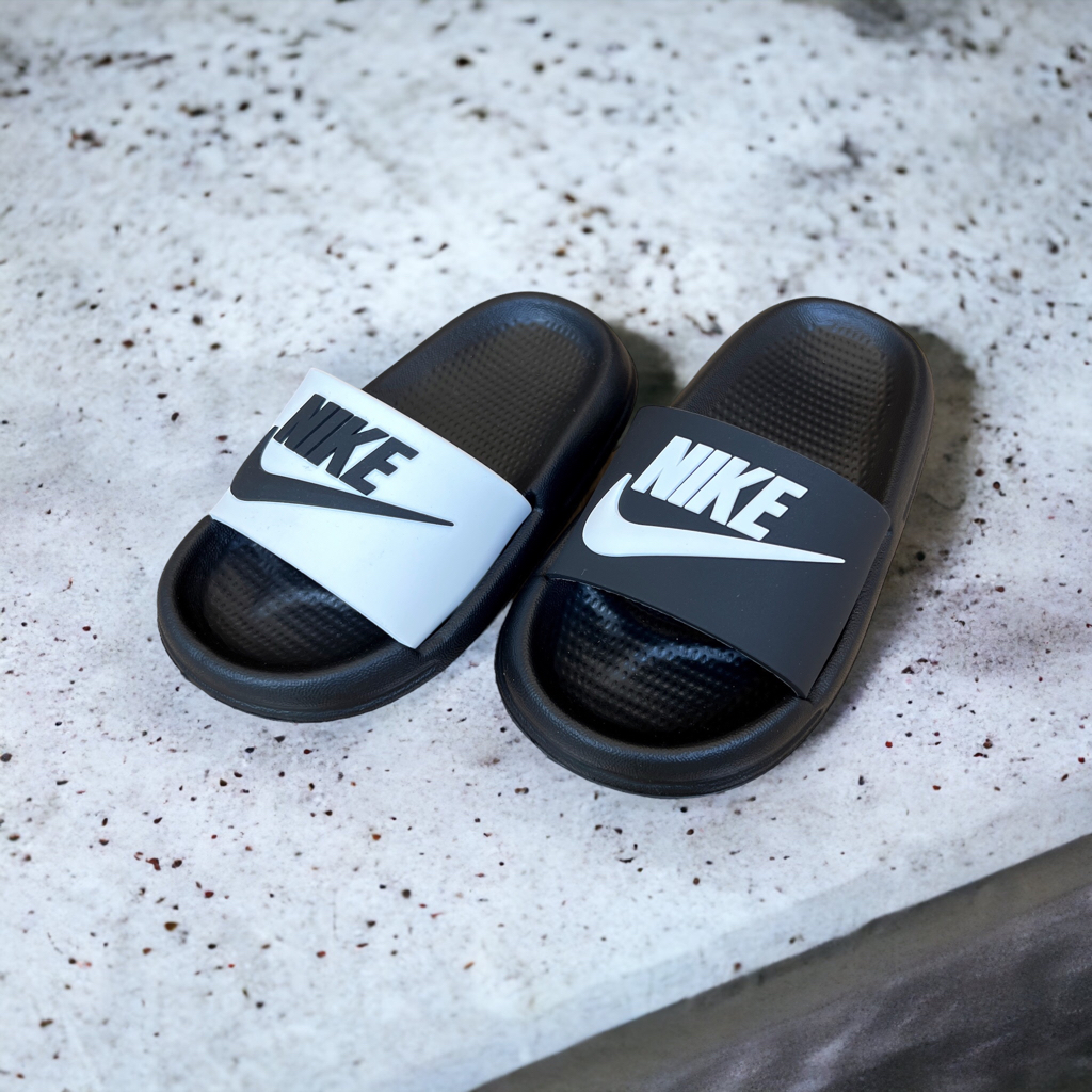 Dép lê cho bé, dép siêu nhẹ họa tiết N.i.k.e cho bé trai 3-10 tuổi- Happy Feet no3389