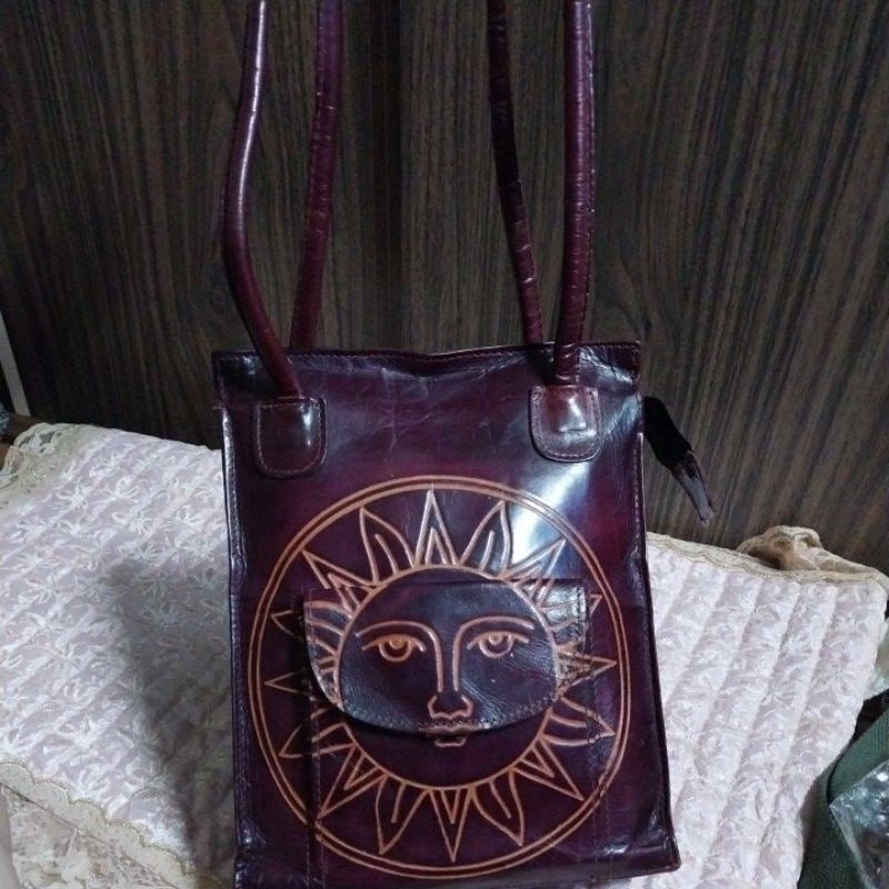 Tote mi ni da mộc khắc đẹp mê li size 20x26x7, si Nhật