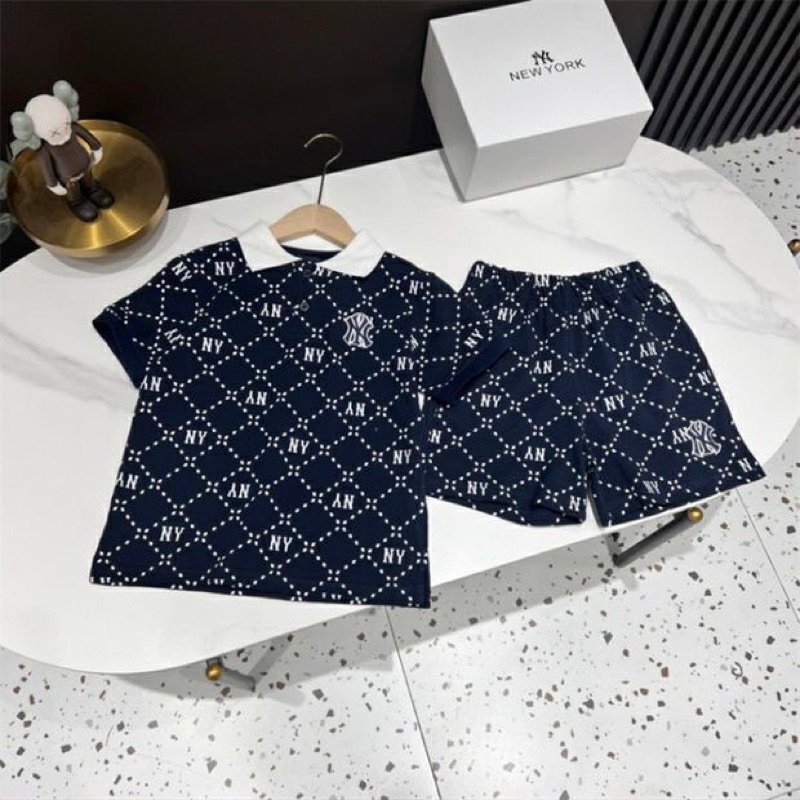 Set bộ polo MLB Tqxk màu tím than
