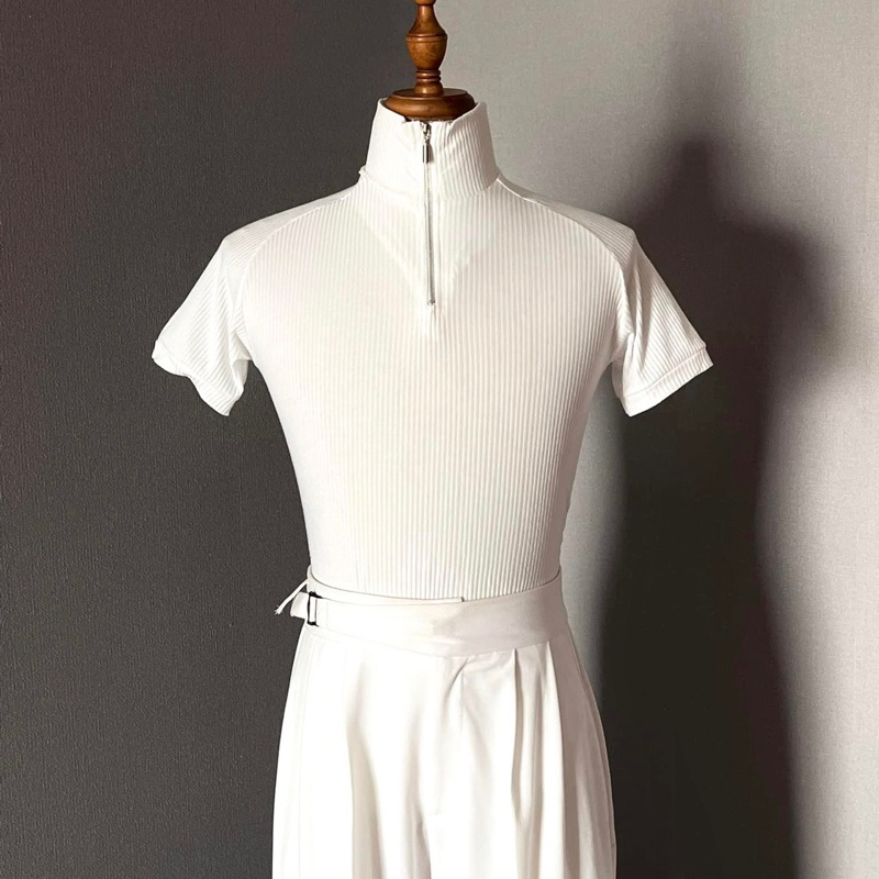 Áo polo body FLO MENSWEAR dây kéo cao cấp, áo thun cổ lọ có khóa