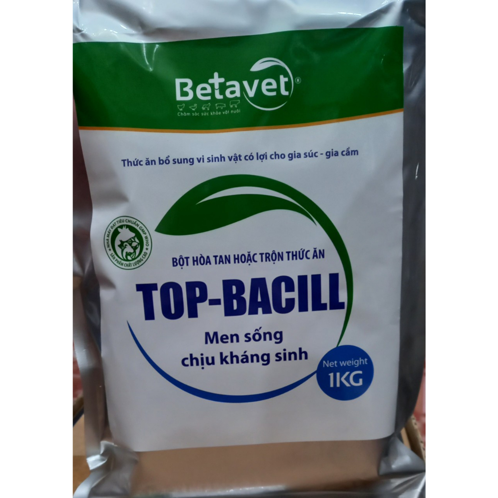1kg Men TOP -BACILL Chịu kh áng sinh ,kiểm soát tiêu chảy phân sống,ăn nhiều mau lớn