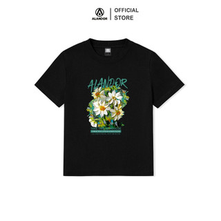 Áo baby tee Alandor form vừa tay ngắn chất cotton 100%  co dãn 2 chiều vải mềm không xù lông mẫu flower painting
